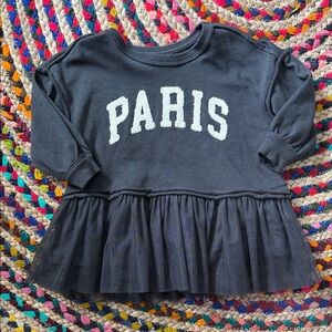 Grayson Mini Girls Black 'Paris' Peplum Sweatshirt Top - 18M